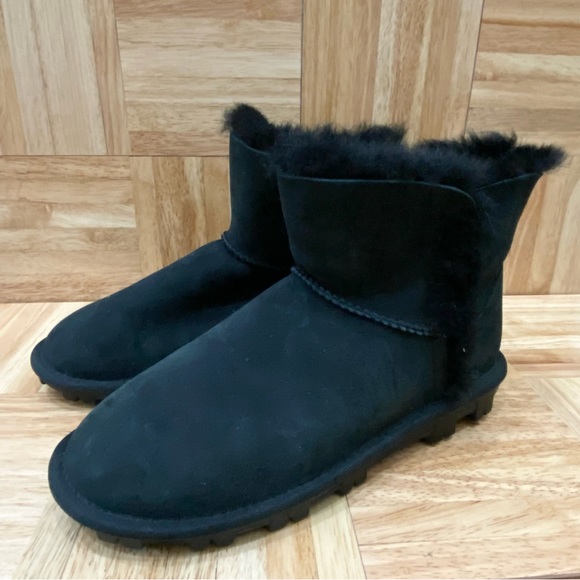 KIRKLAND Signature Genuine Sheepskin Black Shearling Short Boots Size 8 - Picture 2 of 11
